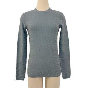 Giorgio Armani Wave Textured Jacquard Long-Sleeve Crewneck Sweater Top 46 (US10)